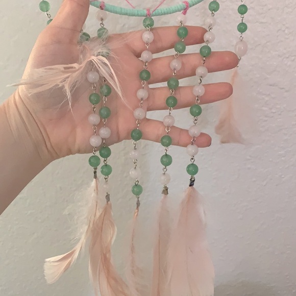 Rose Quartz &Green Aventurine Crystal Dreamcatcher